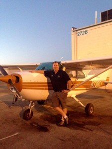 Steve with the AirWork Cessna 172 he flew over Las Vegas